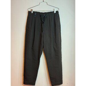 And Wander Seersucker Pleated Relaxed Fit Pants Black Men's